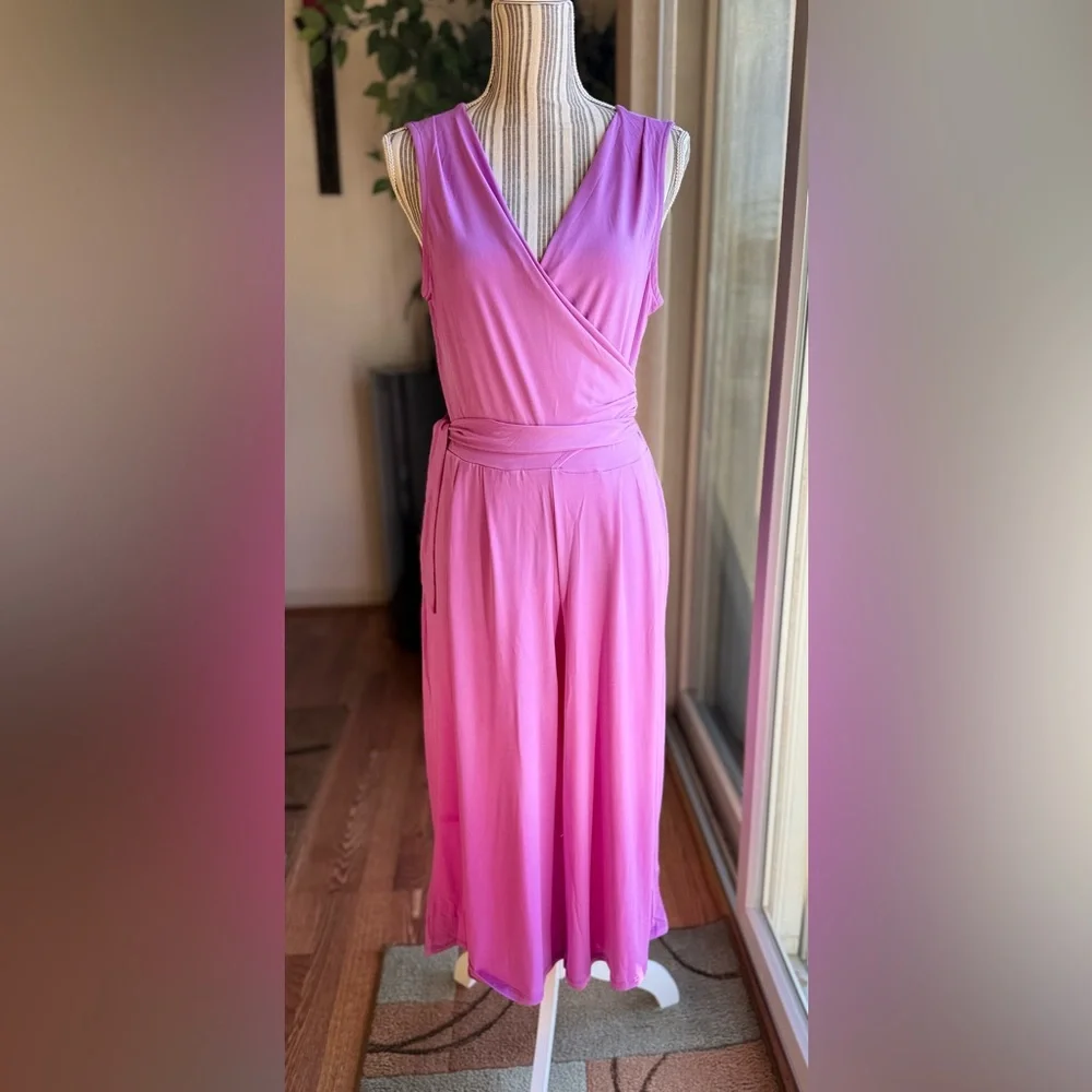 Nina Leonard Vibrant Pink Jumpsuit NWOT - Picture 2 of 9